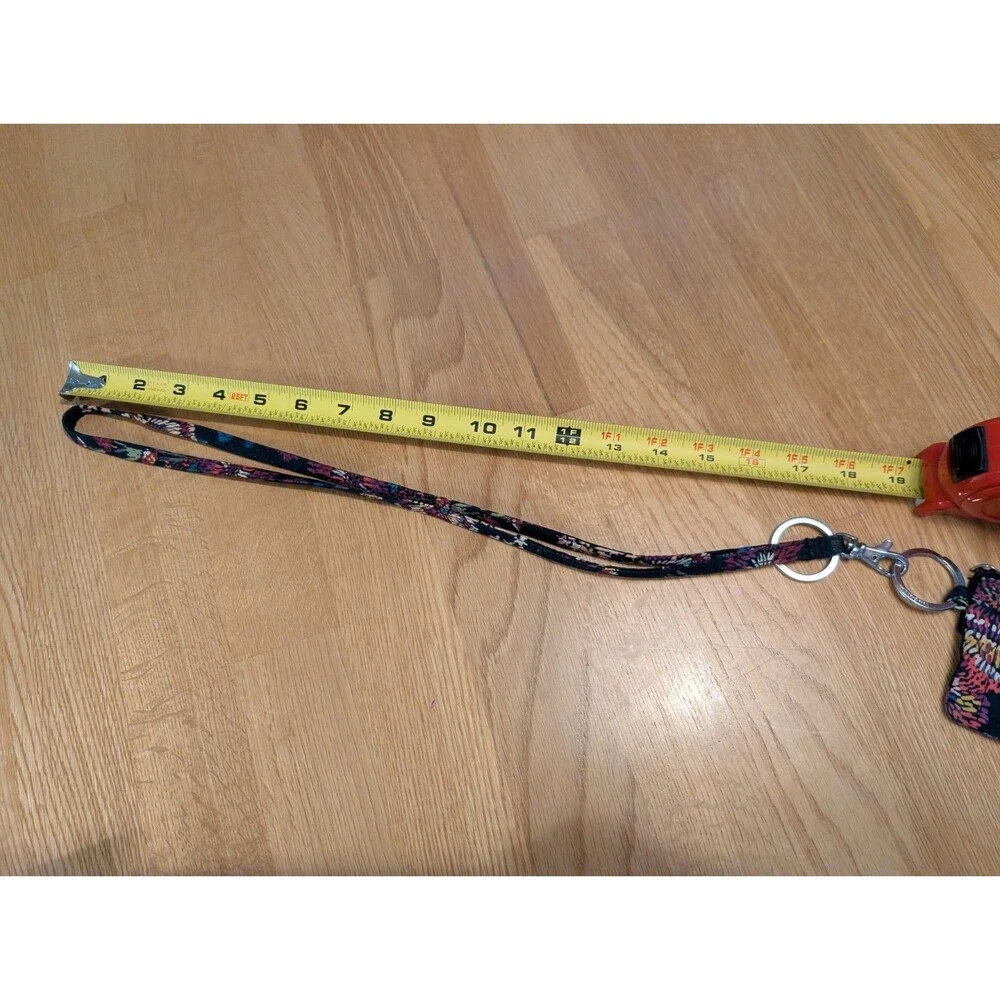 Vera Bradley Lanyard & Matching Window Coin purse MIDNIGHT WILDFLOWERS - Picture 6 of 6